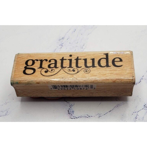 Studio G Gratitude Wood Mounted Rubber Stamp By Janet Dunn - Picture 1 of 7